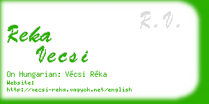 reka vecsi business card